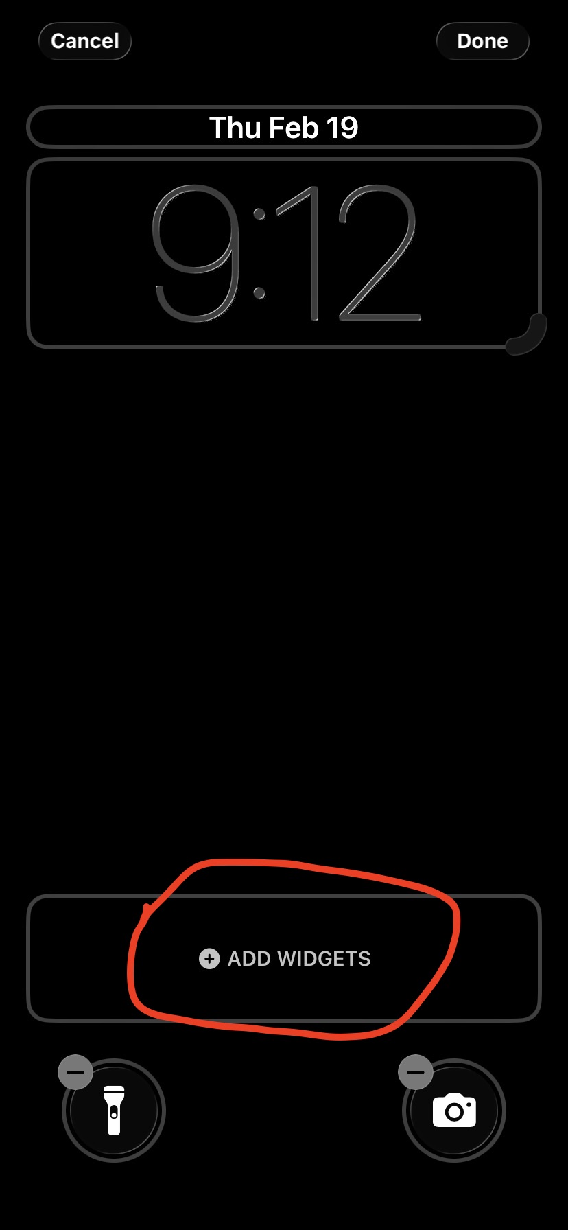 Tap Customize, then add a widget